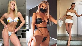 Zatímco lékaři v nemocnicích nemají dostatek ochranných pomůcek, instagramová modelka si dělá plavky z respirátorů