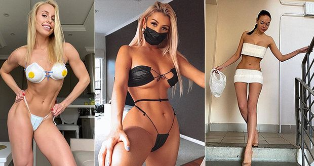 „Covidioti"! Modelky oblékají bikiny z respirátorů, i když lékařům chybí