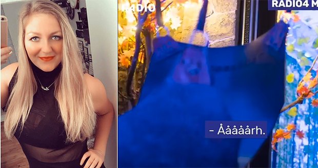 Moderátorka během interview souložila.