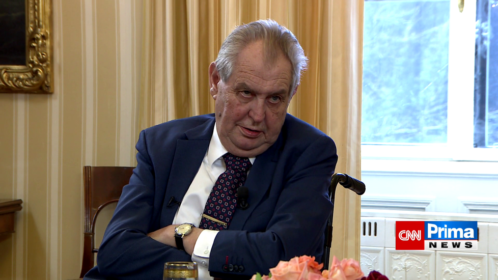 Miloš Zeman po projevu k Vrběticím vystoupil 25.4.2021 v pořadu Partie, předtáčeném o den dříve