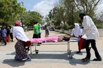 Pondělní útok příslušníka hnutí Šabáb poblíž mogadišského letiště zabil nejméně 17 osob a téměř tři desítky lidé zranil (22. 7. 2019)