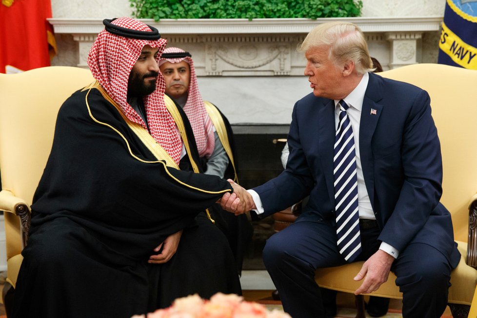 Saúdský korunní princ Mohamed bin Salmán a americký prezident Donald Trump