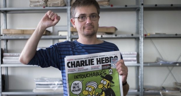 Šéfredaktor francouzského satirického časopisu s výtiskem, který obsahuje karikatury proroka Mohameda