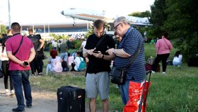 Letiště v moldavském Kišiněvě - evakuace lidí (30. 6. 2023)