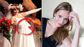 Monika Absolonová ukázala těhotenské bříško a oblékla svatební šaty