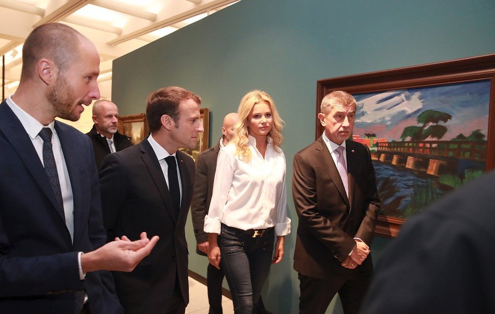 Emmanuel Macron a Monika Babišová v Praze