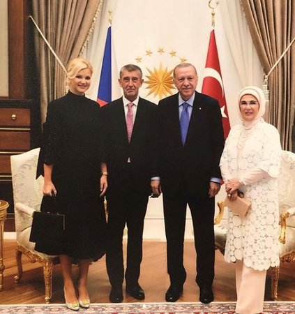 Babišovi a Erdoganovi při návštěvě českého premiéra v Turecku