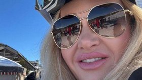 Monika Babišová během silvestra v Alpách (31.12.2025)