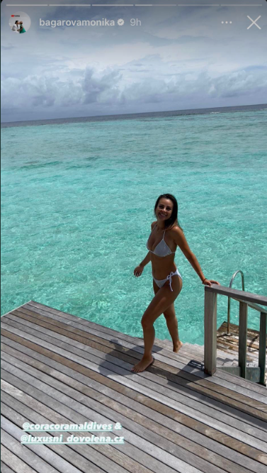 Monika Bagárová na Maledivách