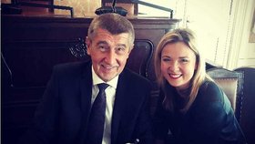 Poslankyně ANO Monika Oborná s Andrejem Babišem