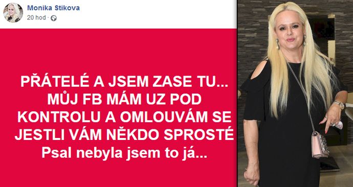 Monice Štikové ukradli identitu: Jejím jménem psali sprosťárny!