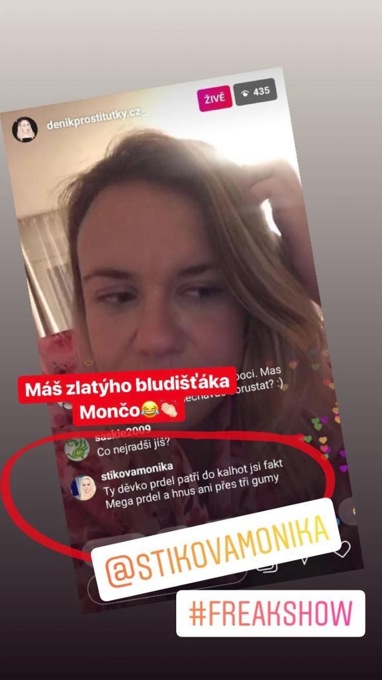 Monika Štiková se na živém vysílání prostitutky Lenky rozhodně nedržela zkrátka.