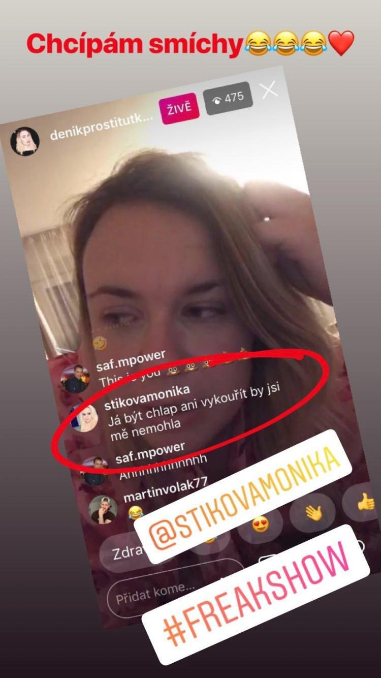 Monika Štiková se na živém vysílání prostitutky Lenky rozhodně nedržela zkrátka.