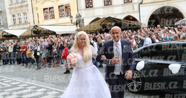 Svatba Moniky Štikové na Staroměstském náměstí v Praze