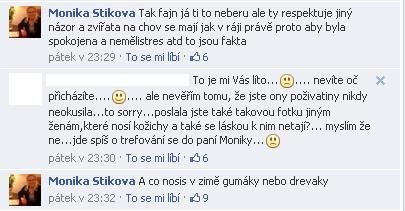 Monika píše na facebooku