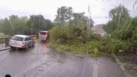 Kroupy jako golfové míčky a popadané stromy: Bouře řádila i na jihu Moravy (5.6.2022)