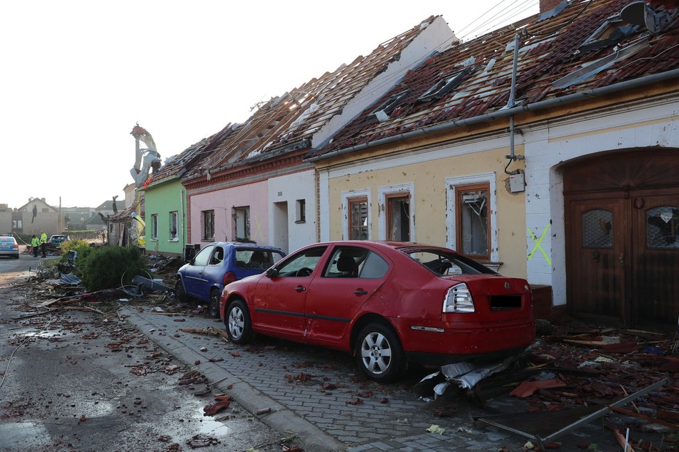 Zdevastovaná Moravská Nová Ves.