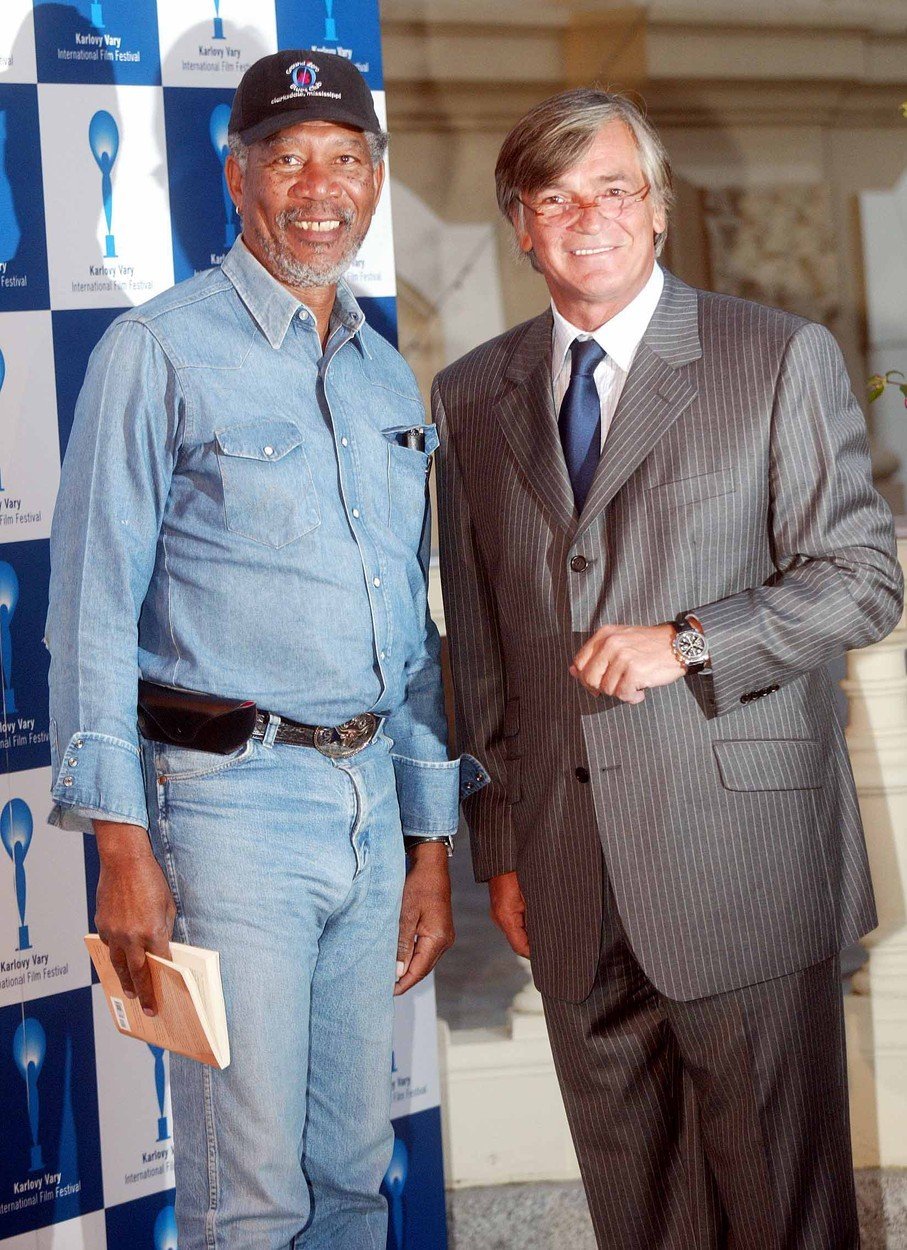 Morgan Freeman na karlovarksém filmovém festivalu v roce 2000.