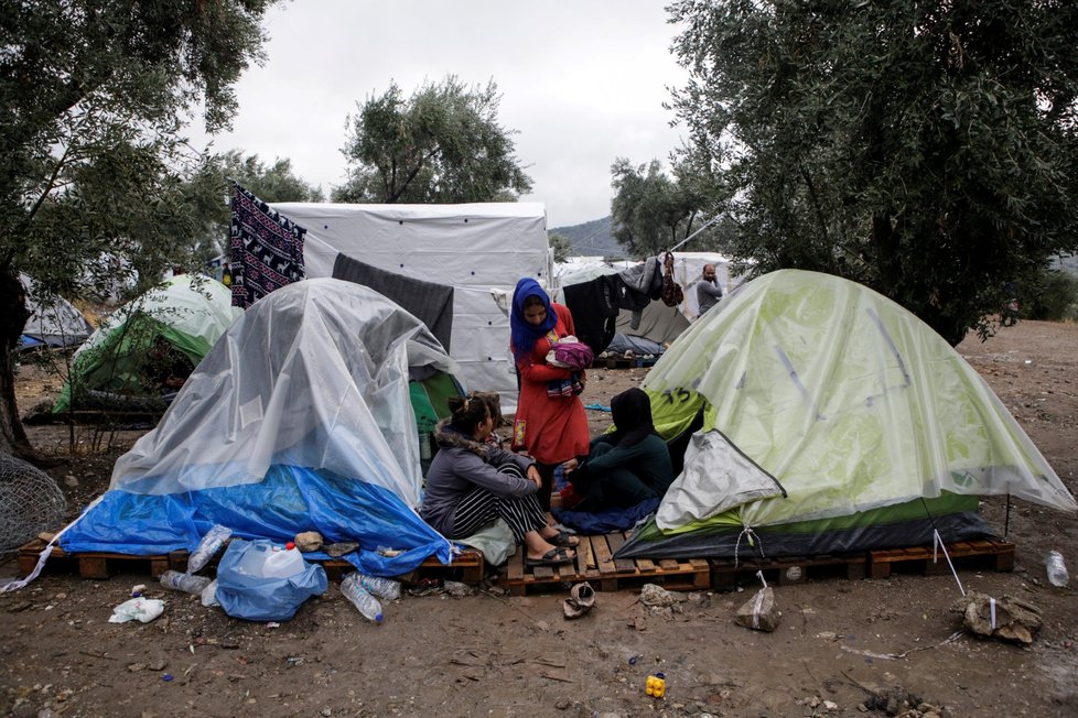 Tábor Moria na řeckém ostrově Lesbos