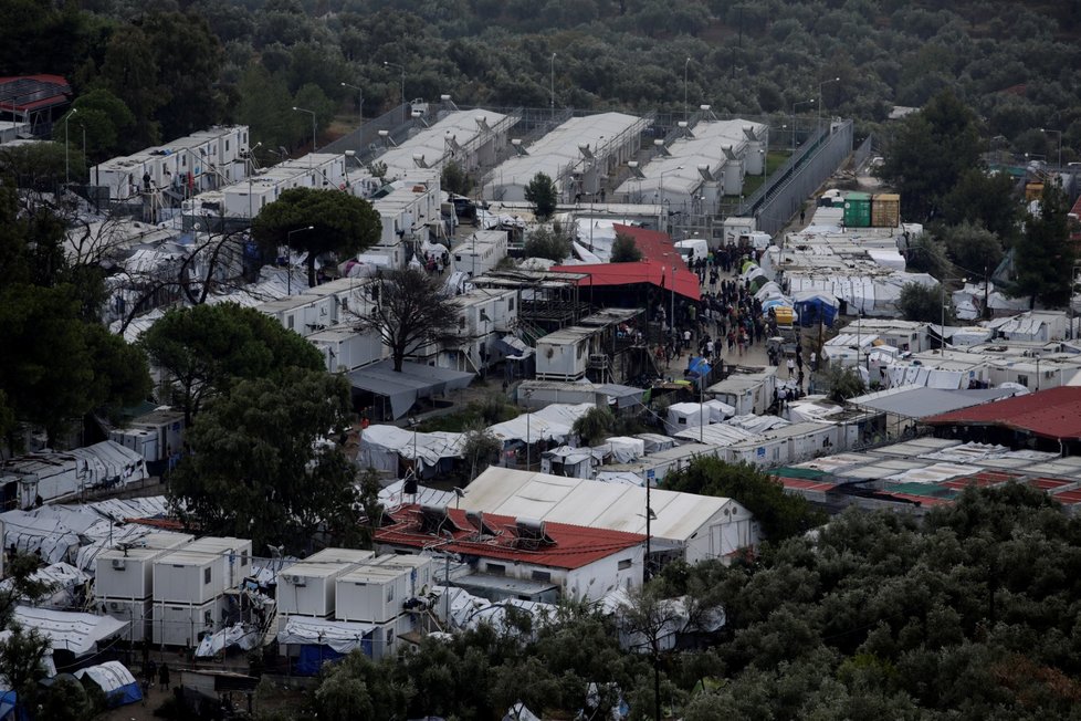 Tábor Moria na řeckém ostrově Lesbos