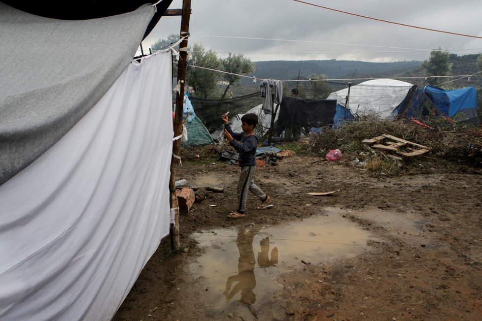 Tábor Moria na řeckém ostrově Lesbos