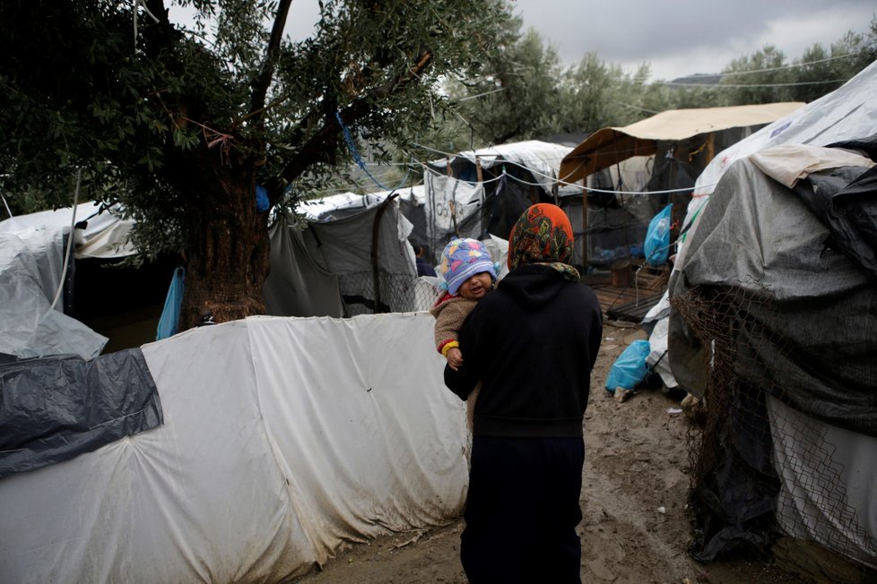 Tábor Moria na řeckém ostrově Lesbos