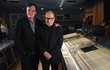 Morricone a režisér Quentin Tarantino během natáčení ve slavných studiích Abbey Road.