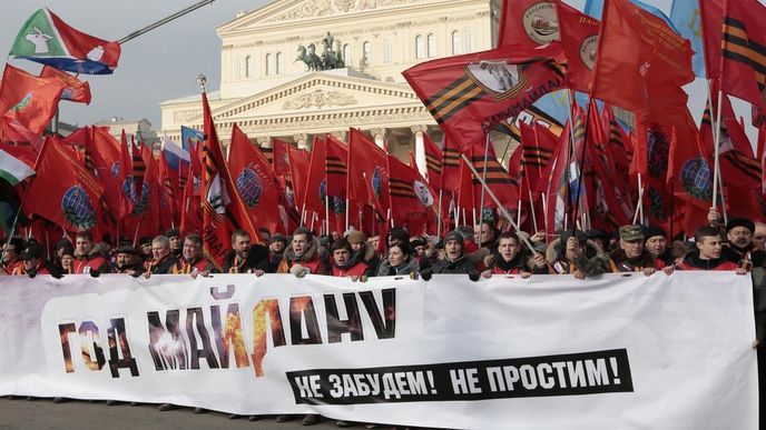 Moskevská demonstrace proti Majdanu (21. února 2015)