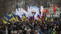 Moskevský protest proti politice Vladimira Putina na Ukrajině