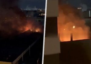 V Moskvě hoří administrativní budova (2.5.2024)
