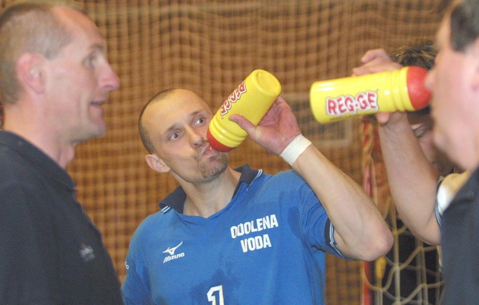 Marián Mosorjak ještě jako hráč volejbalového družstva Odolena Voda