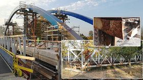 Místo starého a hodně zrezivělého mostu v Hradci Králové už se staví nový.