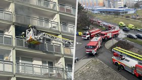 Požár panelového domu v Mostě. (13.2.2024)