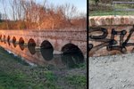 Most ze 17. století u Sedlece v blízkosti Mikulova posprejovala mladistvá dívka.