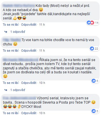 Lidé byli z premiérového dílu seriálu Most! naprosto nadšeni.