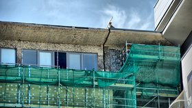 Poškozená část pavilonu B