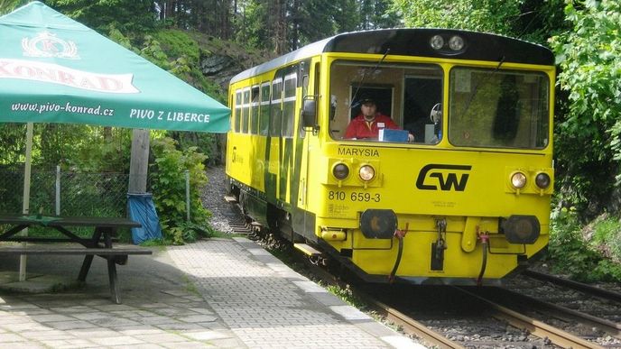Motorák soukromého dopravce GW Train Regio