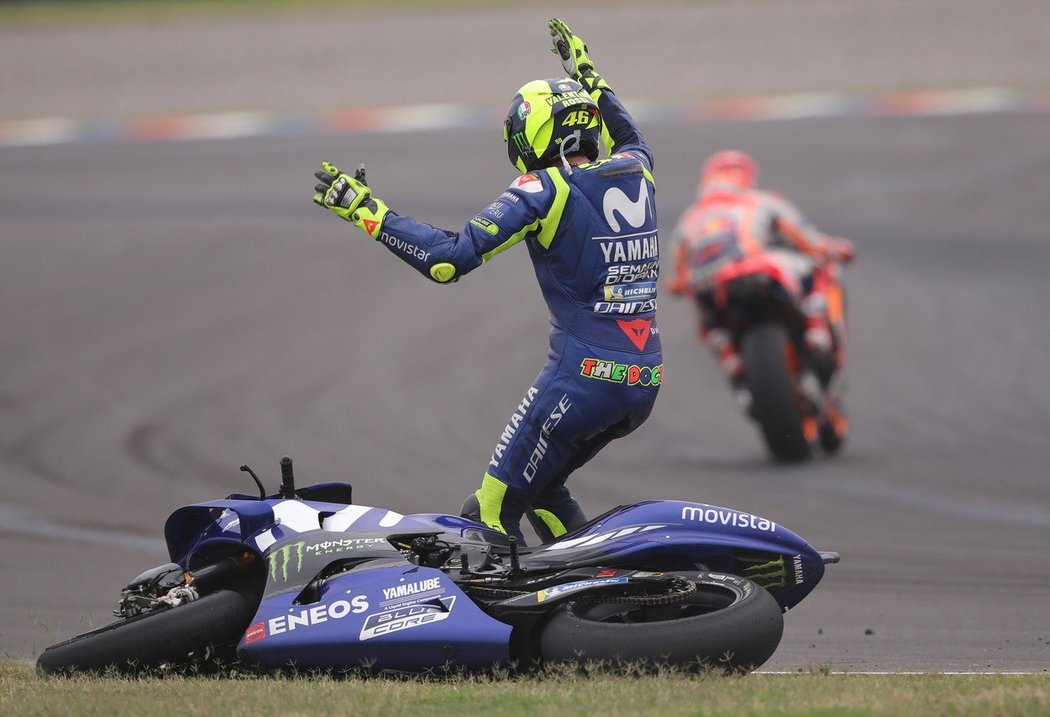 Valentino Rossi byl po střetu s Markem Márquezem pořádně rozčílený