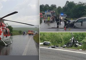 Výlet skončil pro pár na motorce tragicky: Po srážce s autem muž a žena zemřeli.