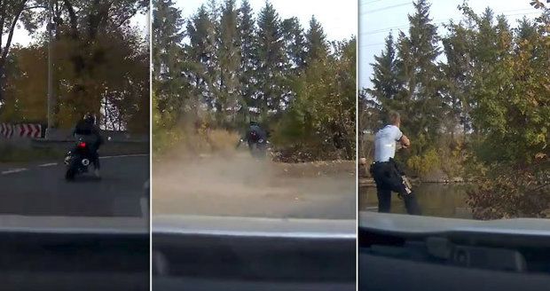 Motorkář u Brandýsa ujížděl až 160 km/h: Nevybral zatáčku a skončil v rybníce