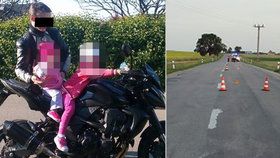 Táta dvou malých holčiček se zabil na motorce, podle policie nezvládl předjíždění.