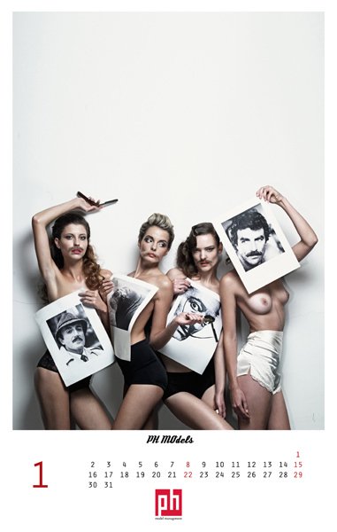 Modelky a modelové se předvedli s kníry v kalendáři Movember