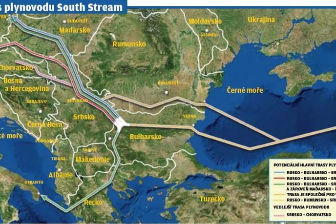 Možnosti tras plynovodu South Stream