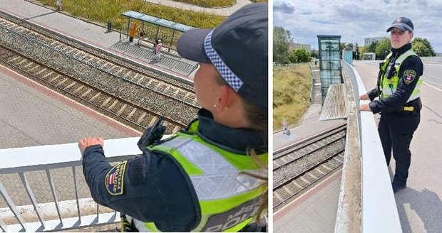 Brněnská strážnice Zuzana Valehrachová (39) na místě, kde společně s kolegyní Květoslavou Svobodovou (50) zachránily mladíka (21) před smrtí.