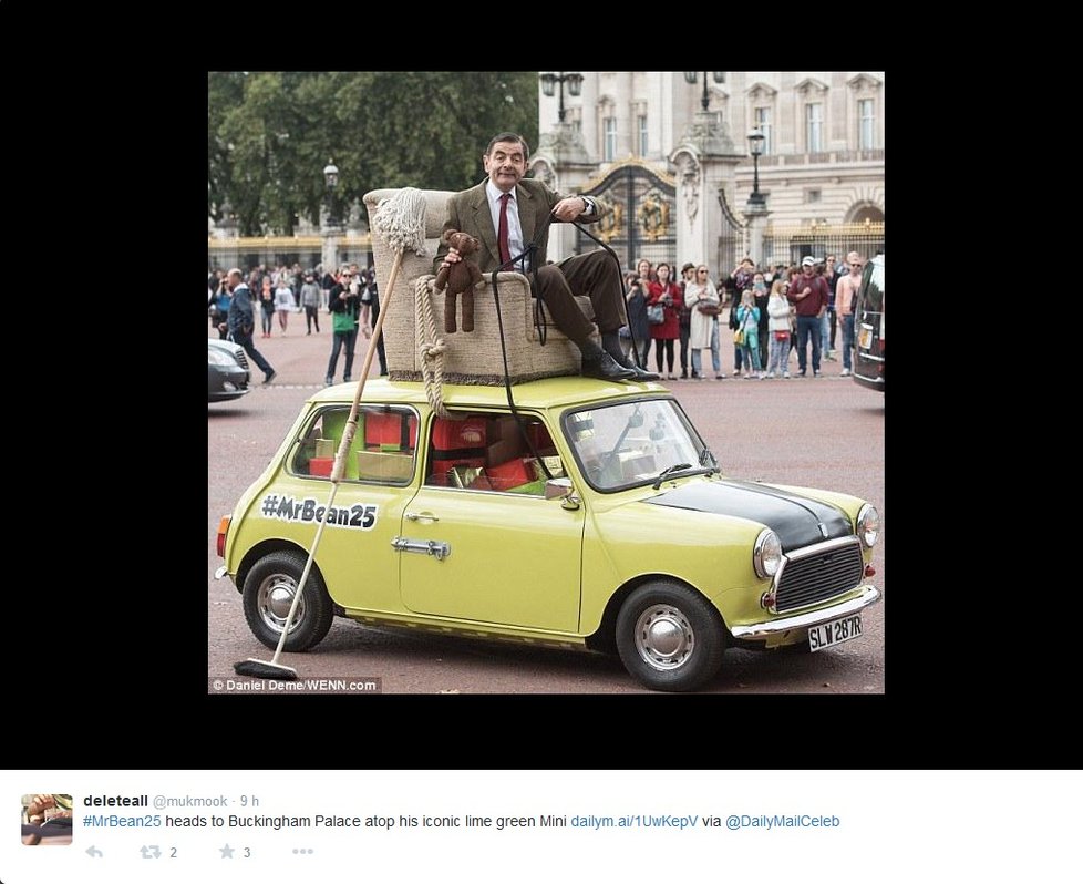 Mr. Bean oslavil 25. výročí! Narozeniny oslavil jízdou napříč Londýnem.
