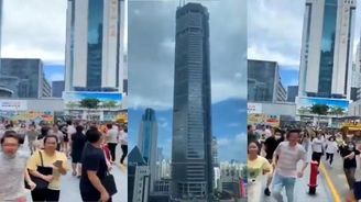 Šílenství v Číně: Vyděšení lidé prchali z mrakodrapu, který se začal z ničeho nic třást