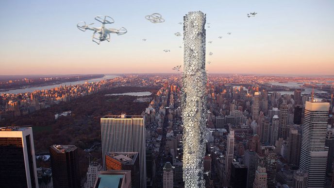 Mrakodrapy budoucnosti: The Hive je úl pro drony