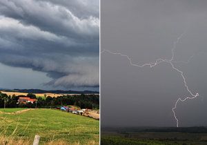 Bouřky zasáhly o víkendu Česko. A s nimi i ojedinělé úkazy, jako je supercela.