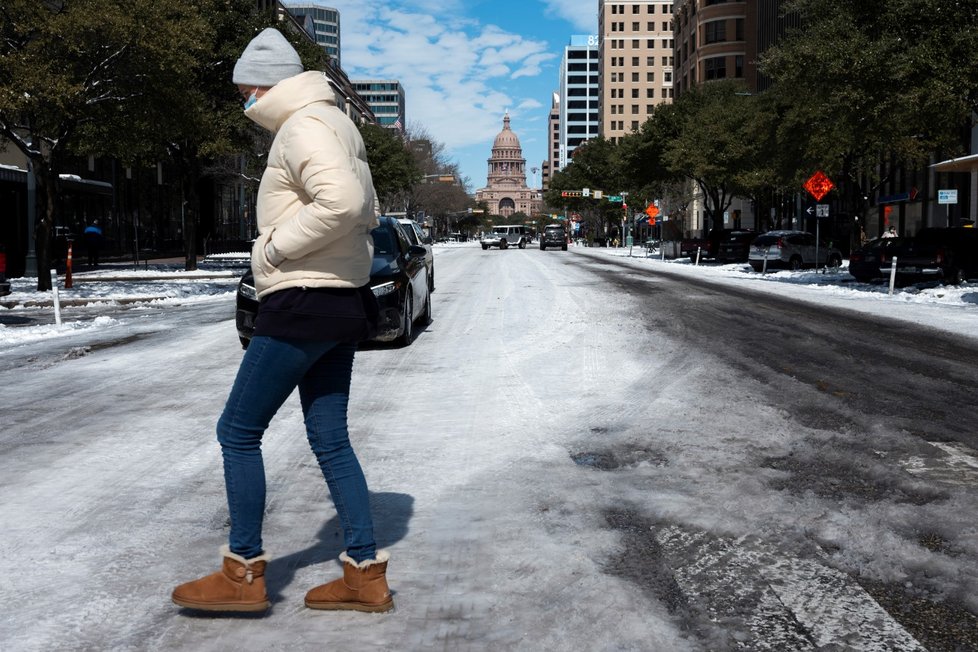 Americký Texas zasáhly extrémně nízké teploty (únor 2021)