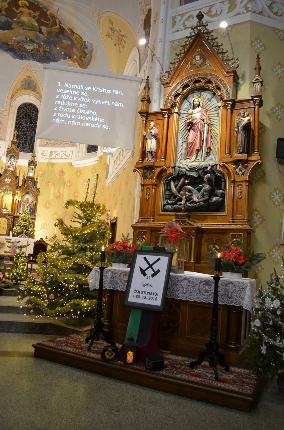 Mše svatá za uhořelé horníky na Štědrý den ve Stonavě